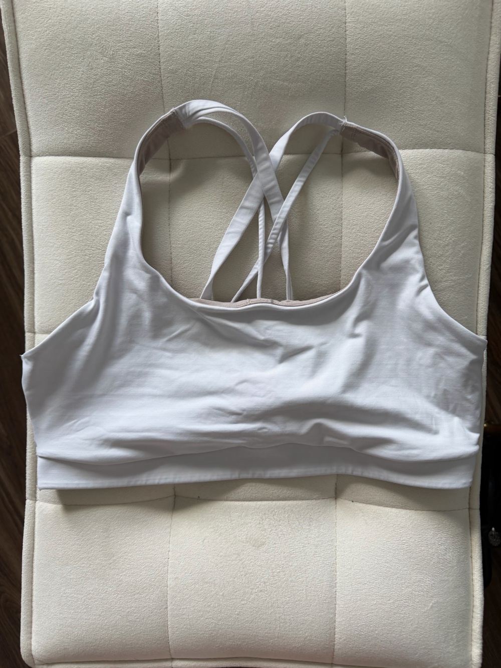 Lululemon White Energy Strappy Sports Bra